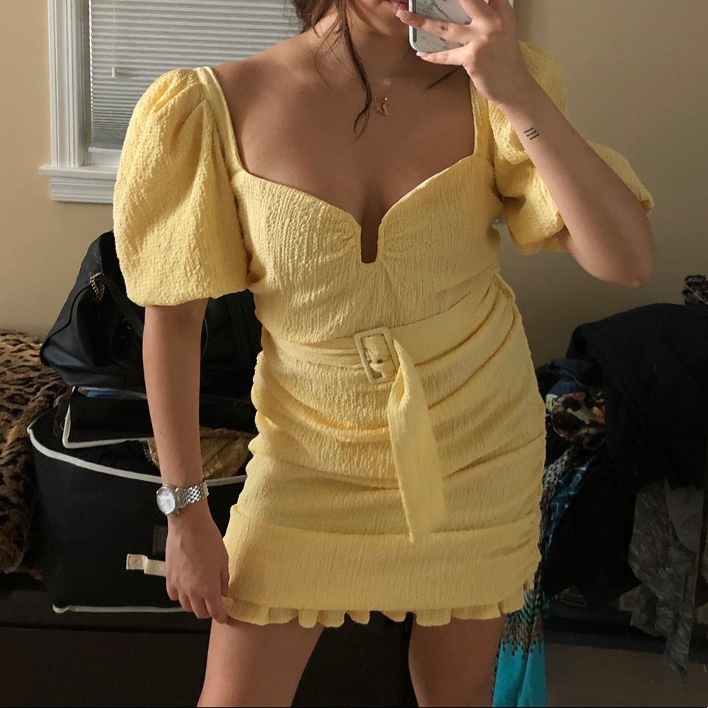 Yellow Ruched Boutique Dress